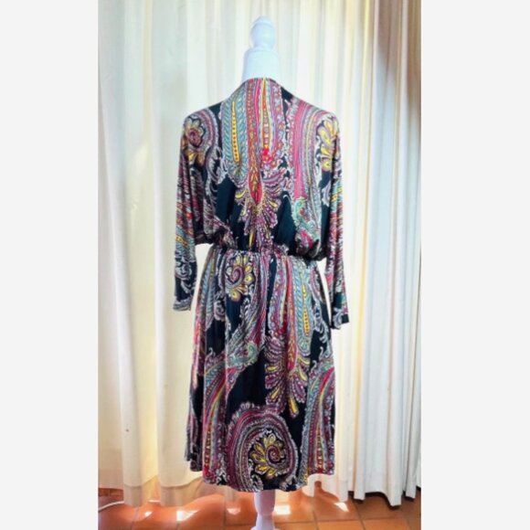 Relaxx by Exist Black Red Paisley Dress 2X NWT Boho Chic - Picture 5 of 10